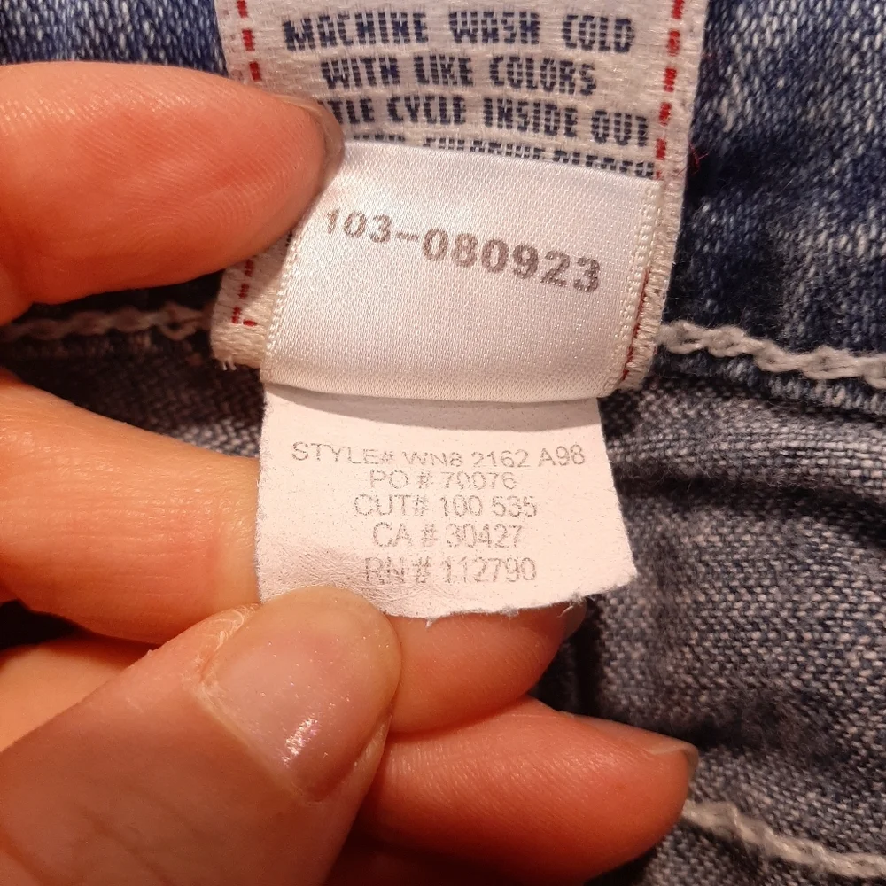 True Religion Johnny Slim Straight Jeans Distressed Mid Rise Blue Denim Size 29 - Picture 11 of 15